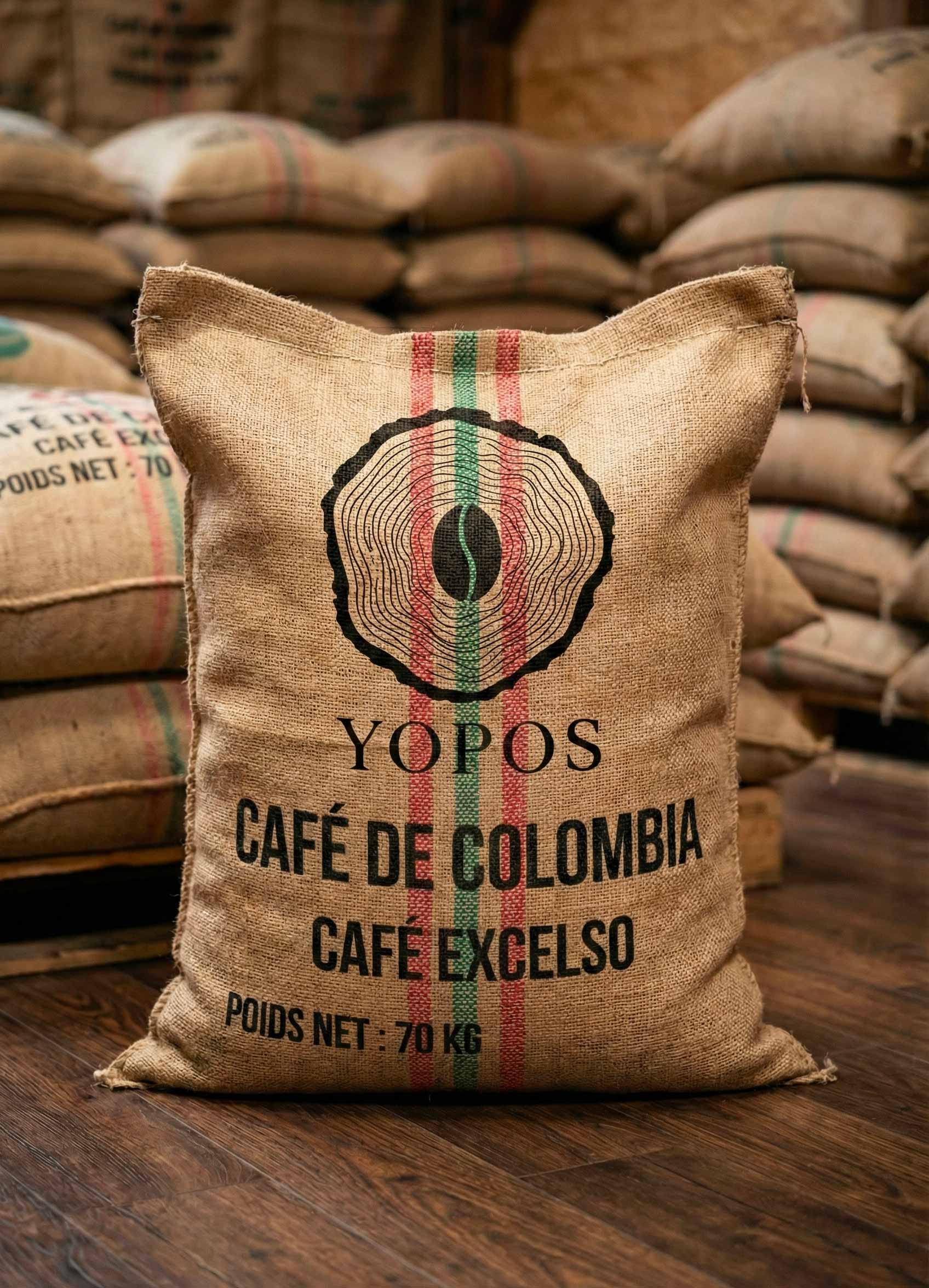 sac de café de colombie sac en jute cafe de spécialité origine